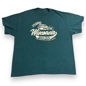 MV Sport Unisex T Shirt Top Original Wisconsin Ducks Boat Tours Teal White 2XL